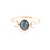 Tresor Collection - Rainbow Moonstone Round & Mandarin Garnet Oval Ring in 18k Yellow Gold