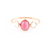 Tresor Collection - Rainbow Moonstone Round & Ruby Oval Ring in 18k Yellow Gold