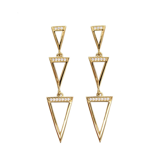Rachael Ryen -  Triple Triangle Drop Earrings