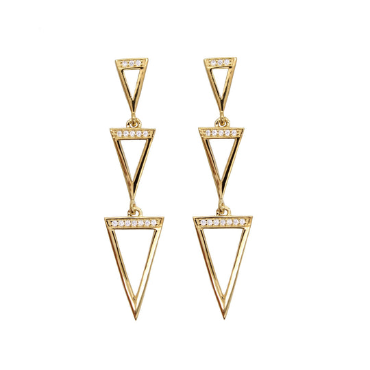 Triple Triangle Drop Earrings