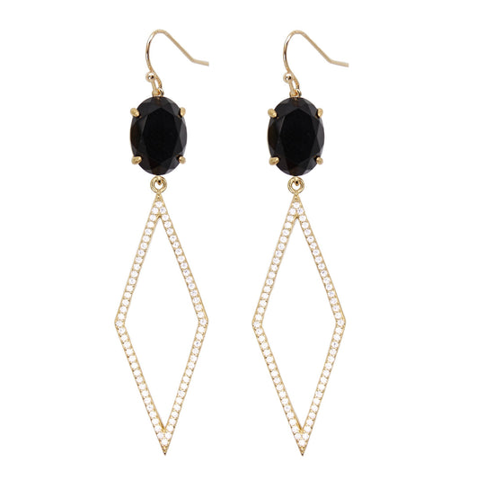 Pave Diamond Drops - Black Onyx