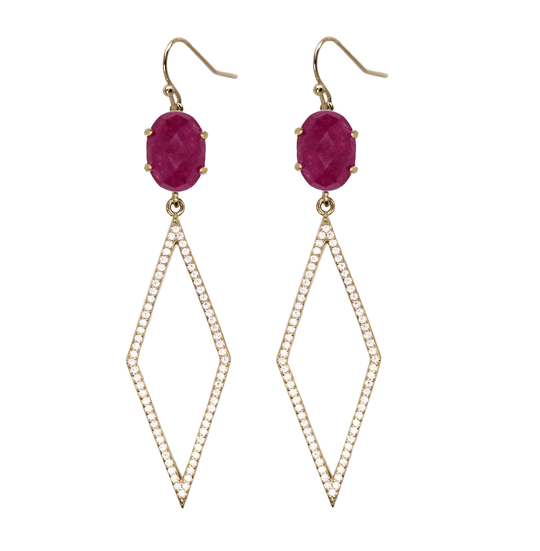Rachael Ryen -  Pave Diamond Drops              Purple Jade