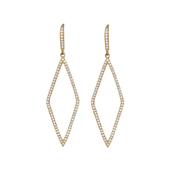 Rachael Ryen -  Diamond Pave Drop Earrings in Gold