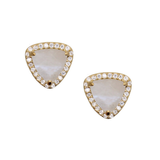 Rachael Ryen -  Trillion Pave Earrings              Moonstone