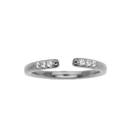 Open Pave Stacking Ring - Silver