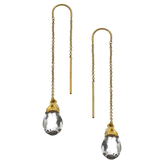 Heather Hawkins - Faceted Briolette Thread Thru Earrings