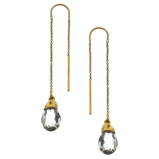 Faceted Briolette Thread Thru Earrings