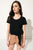 FENIA Black Tie Front Tee | FENIA Tee-shirt noir noué à l'avant