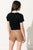  FENIA Tee-shirt noir noué à l'avant