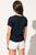  FENIA Tee-shirt marine noué à l'avant