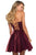 Sherri Hill - 52969 Straight Across Strapless A-Line Short Dress In Red and Purple