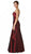 Eureka Fashion - 2224 Embroidered Floral Accented Trumpet Gown In Red