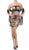 Eureka Fashion - 1819 Animal Printed Sheath Cocktail Dress in Black and Print