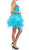Eureka Fashion - 2273 Embellished Pleated Ruffled A-line Dress in Blue