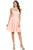 Eureka Fashion - 8222 Embroidered Illusion Halter Knee Length Dress In Pink