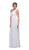 Eureka Fashion - 2005 Ruffled Shoulder Accent Asymmetrical A-Line Gown In White