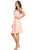 Eureka Fashion - 8222 Embroidered Illusion Halter Knee Length Dress In Pink