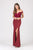 Eureka Fashion - 8133 Beaded Lace Off-Shoulder Trumpet Dress In Red