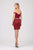 Eureka Fashion - 8233 Beaded Lace Off-Shoulder Sheath Dress In Red