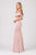 Eureka Fashion - 7333 Bejeweled Ruffle Overlay Mermaid Gown In Pink