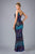 Eureka Fashion - 9105 Multi Color Allover Sequin Evening Gown In Blue and Multi-Color