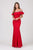 Eureka Fashion - 7333 Bejeweled Ruffle Overlay Mermaid Gown In Red