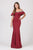 Eureka Fashion - 7333 Bejeweled Ruffle Overlay Mermaid Gown In Red