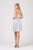 Eureka Fashion - 8222 Embroidered Illusion Halter Knee Length Dress In Silver