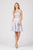 Eureka Fashion - 8222 Embroidered Illusion Halter Knee Length Dress In Silver