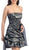Eureka Fashion - 2261 Rosette Accented Strapless Bubble Dress in Grey
