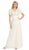 Eureka Fashion - 2435 Embellished V-neck Chiffon A-line Dress in White