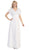 Eureka Fashion - 2435 Embellished V-neck Chiffon A-line Dress in White
