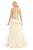 Eureka Fashion - 3033 Sleeveless Gold Embroidered A-line Gown In Neutral