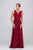 Eureka Fashion - 4711 Applique V-neck Chiffon A-line Dress In Red