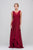 Eureka Fashion - 4711 Applique V-neck Chiffon A-line Dress In Red