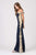 Eureka Fashion - 7006 Lace Embellished Off-Shoulder Mermaid Gown In Blue and Gold