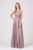 Eureka Fashion - 7025 Embroidered Lace Chiffon A-line Dress In Brown