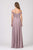 Eureka Fashion - 7611 Long Ruche-Textured Bodice A-Line Gown In Pink