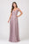 Eureka Fashion - 7611 Long Ruche-Textured Bodice A-Line Gown In Pink