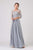 Eureka Fashion - 8909 Quarter Length Sleeve Lace Applique Chiffon Gown In Silver