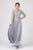 Eureka Fashion - 8909 Quarter Length Sleeve Lace Applique Chiffon Gown In Silver