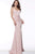 Jovani - 66682 V-neck Satin Sheath Dress In Pink