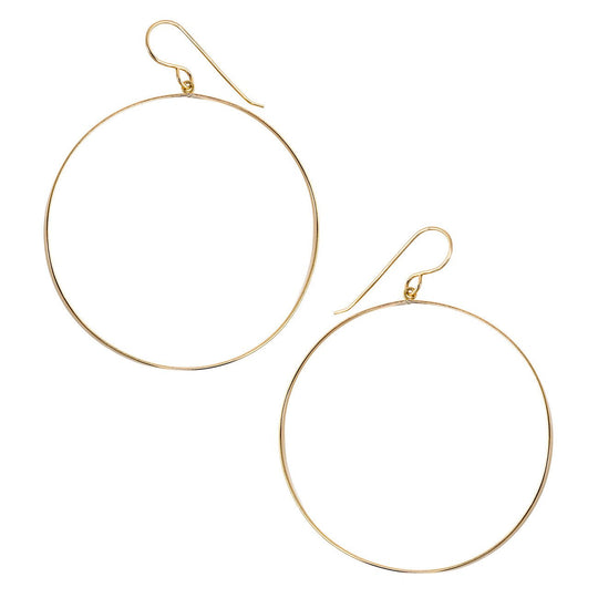 Flat Gold Filled Hoop Earrings