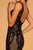 Elizabeth K - GL2551 Beaded and Sequin Applique Nude Illusion Gown In Black