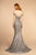 Elizabeth K - GL2562 Glitter Crepe Off-Shoulder Mermaid Dress In Silver
