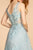 Elizabeth K - GL2564 Floral Embroidered Illusion A-Line Gown In Blue