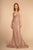 Elizabeth K - GL2586 Glitter Mesh Strappy Open Back Evening Gown In Gold and Pink