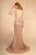 Elizabeth K - GL2586 Glitter Mesh Strappy Open Back Evening Gown In Gold and Pink