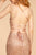 Elizabeth K - GL2586 Glitter Mesh Strappy Open Back Evening Gown In Gold and Pink