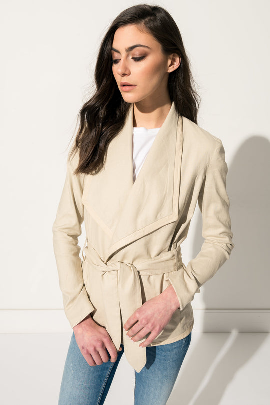 FILIA Beige Lightweight Linen Jacket | FILIA Léger jacket beige en lin